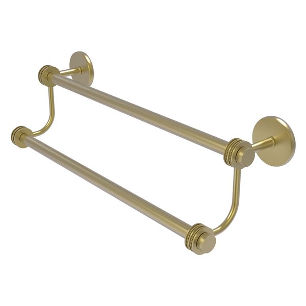 Allied Brass Satellite Orbit Two 18-in Double Wall Mount Double Towel Bar (Satin Brass)