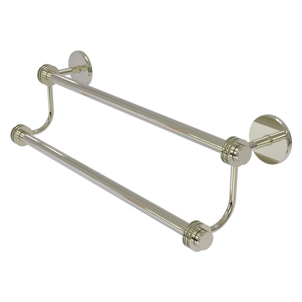 Allied Brass Satellite Orbit Two 18-in Double Wall Mount Double Towel Bar (Polished Nickel)