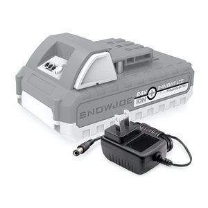 Snow Joe 24 V 2.0 AH Rechargeable Lithium-Ion Cordless Power Equipment Battery with Charger