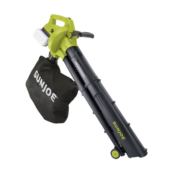Sun Joe 155-mph 24 V Max Lithium-Ion 391 CFM Brushless Walk Behind Cordless Electric Leaf Blower (Battery Included)