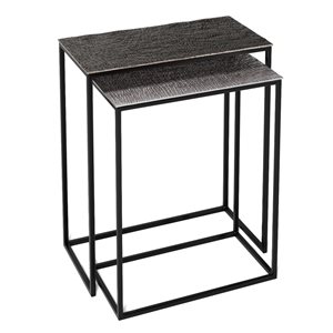 Ensemble de tables gigognes Oliver par Gild Design House en nickel gris, lot de 2