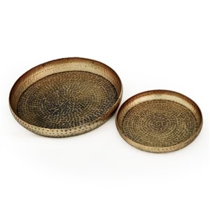 Plateaux décoratifs bronze Rayna Gild Design House, lot de 2