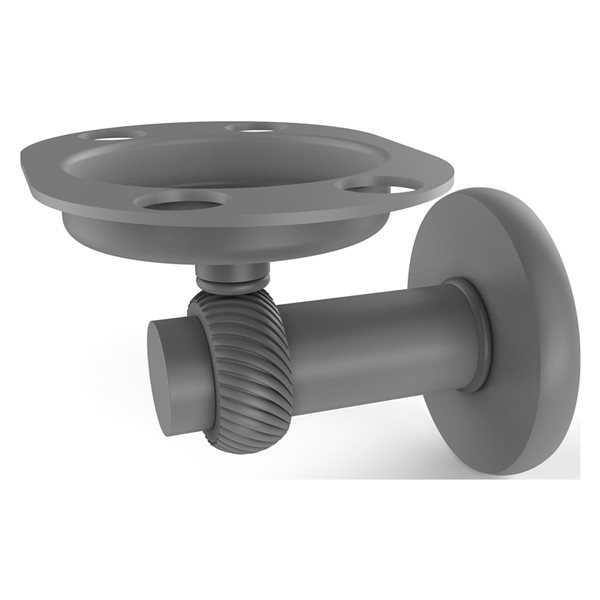 Allied Brass Mercury Matte Grey Finish Brass Tumbler and Toothbrush Holder
