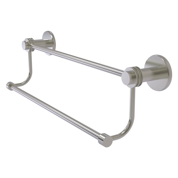 Allied Brass Mercury 30-in Satin Nickel Double Wall Mount Towel Bar
