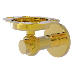 Allied Brass Mercury Polished Brass Finish Brass Tumbler and Toothbrush Holder