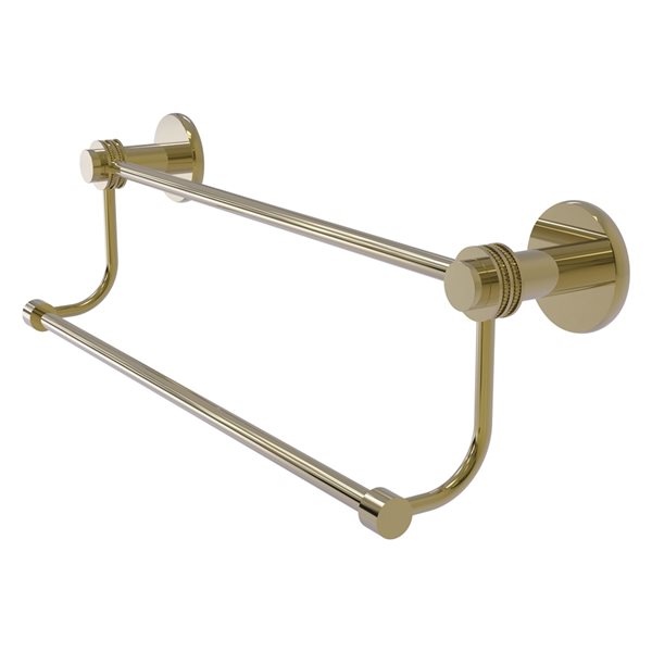 Allied Brass Mercury 36-in Unlacquered Brass Double Wall Mount Towel Bar