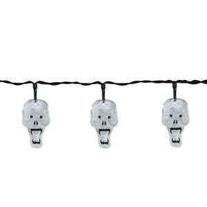 Northlight White Skull 10-Count 4.75-ft Constant LED Electrical Outlet Halloween String Lights
