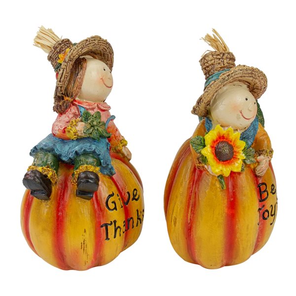 Northlight Resin Pumpkin Figurine - 2-Piece