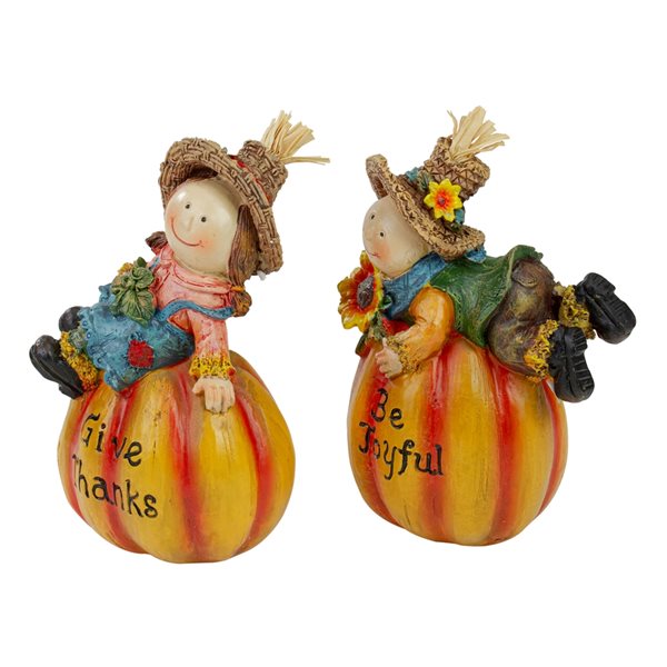 Northlight Resin Pumpkin Figurine - 2-Piece