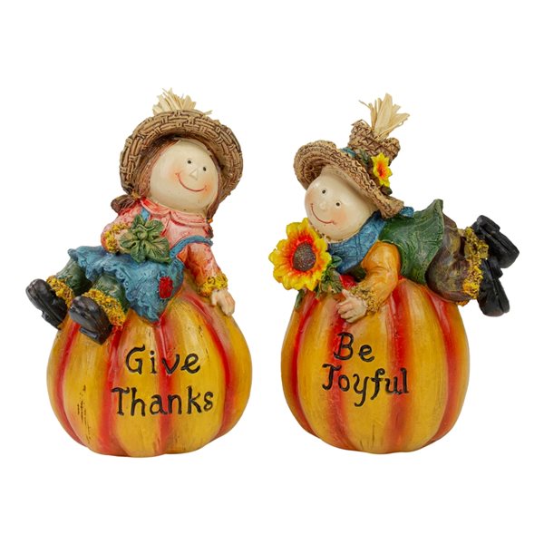 Northlight Resin Pumpkin Figurine - 2-Piece