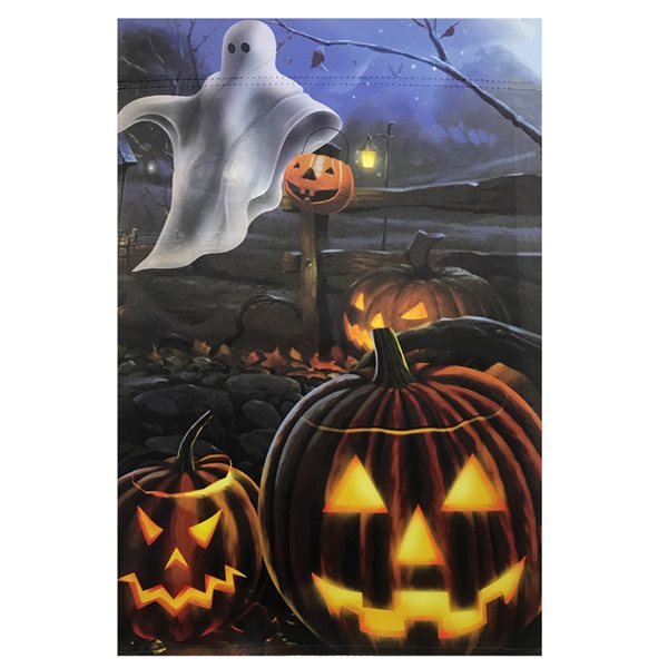 Northlight 28-in x 40-in Pumpkins and Ghost Spooky Halloween Outdoor Garden Flag