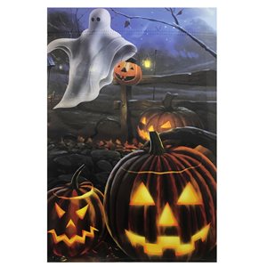 Northlight 28-in x 40-in Pumpkins and Ghost Spooky Halloween Outdoor Garden Flag