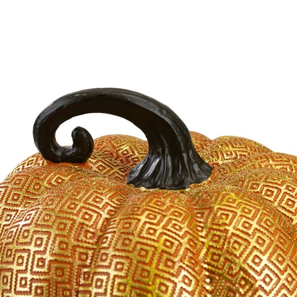 Northlight Gold and Orange Textured Resin Pumpkin Ornament