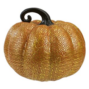 Northlight Gold and Orange Textured Resin Pumpkin Ornament