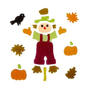 Northlight Scarecrow and Pumpkins Thanksgiving Plastic Window Cling