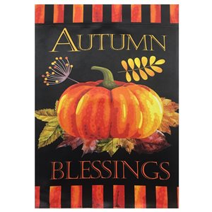 Northlight 12.5-in x 18-in Autumn Blessings and Pumpkins Outdoor Garden Flag