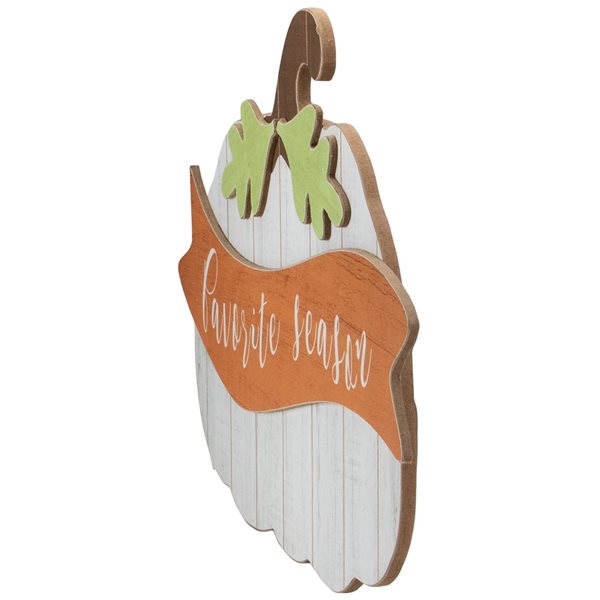 Northlight White Wooden Pumpkin Wall Art