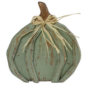 Northlight 11.25-in H Green Painted Plastic Craft Pumpkin