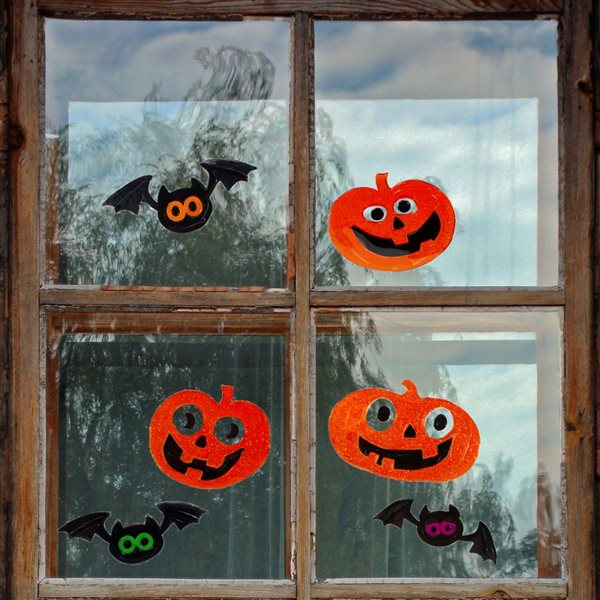 Northlight Jack-O'-Lanterns and Bats Window Clings