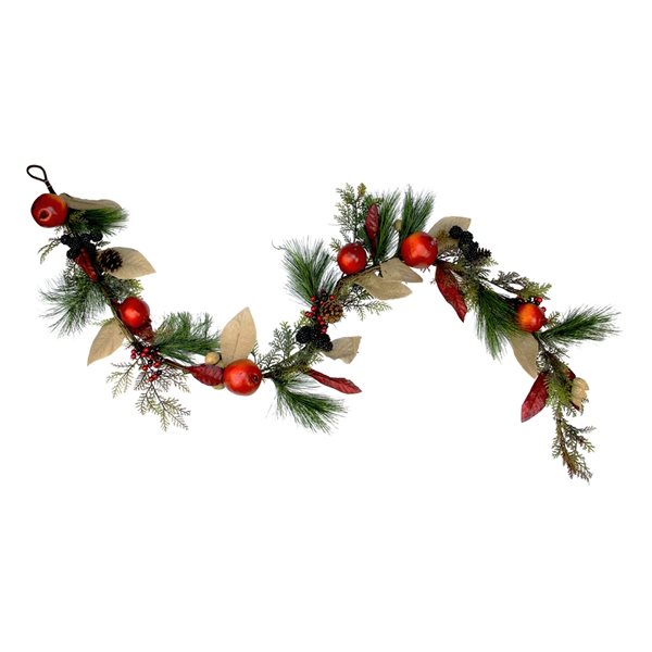 Northlight 6-ft x 10-in Unlit Indoor Red Mixed Berry and Pine Artificial Garland