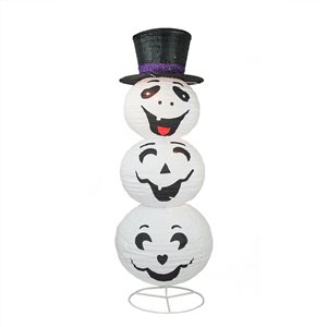 Northlight 3.6-ft Ligthed Happy Ghost with Hat Outdoor Halloween Decoration