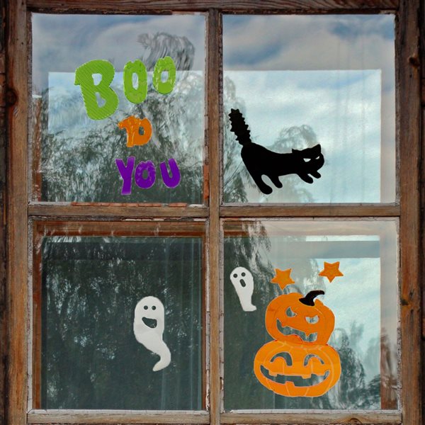 Northlight Boo to You Halloween Gel Window Clings