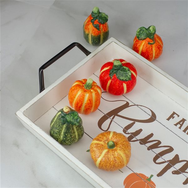 Northlight Ceramic Pumpkin Ornament - Set of 6