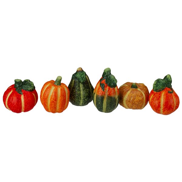 Northlight Ceramic Pumpkin Ornament - Set of 6