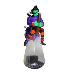 Northlight 11-ft x 9-ft Internal Light Witch Halloween Inflatable