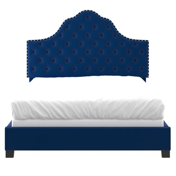 !nspire Blue Queen Tufted Bed