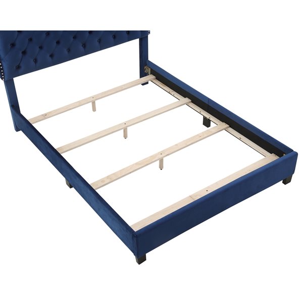 !nspire Blue Queen Tufted Bed