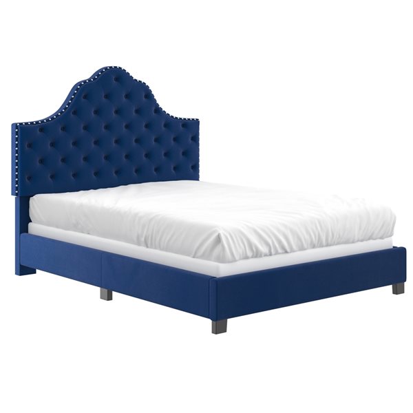 !nspire Blue Queen Tufted Bed