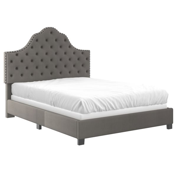 !nspire Grey Queen Tufted Bed 101292QGY RONA