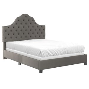 !nspire Grey Queen Tufted Bed