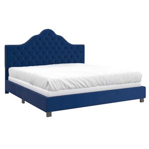 !nspire Blue King Tufted Bed