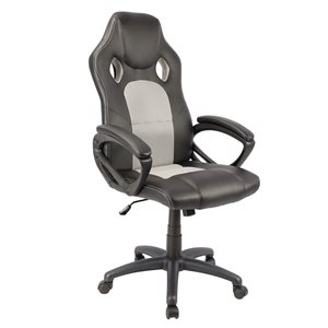 WHI Grey and Black Adjustable Height Contemporary Swivel Desk Chair