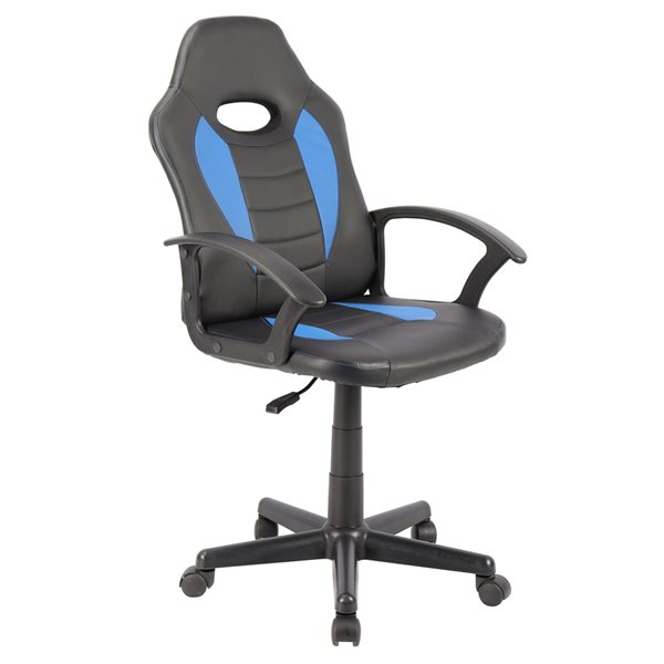 WHI Blue and Black Contemporary Adjustable Height Swivel Desk Chair 802 ...