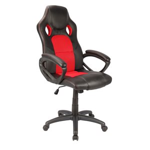WHI Red and Black Adjustable Height Contemporary Swivel Desk Chair