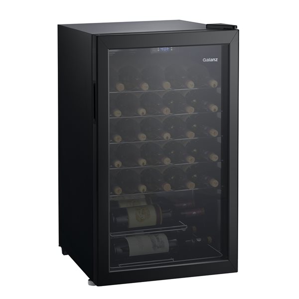 Galanz 33-Bottle Capacity Freestanding Wine Cooler in Black
