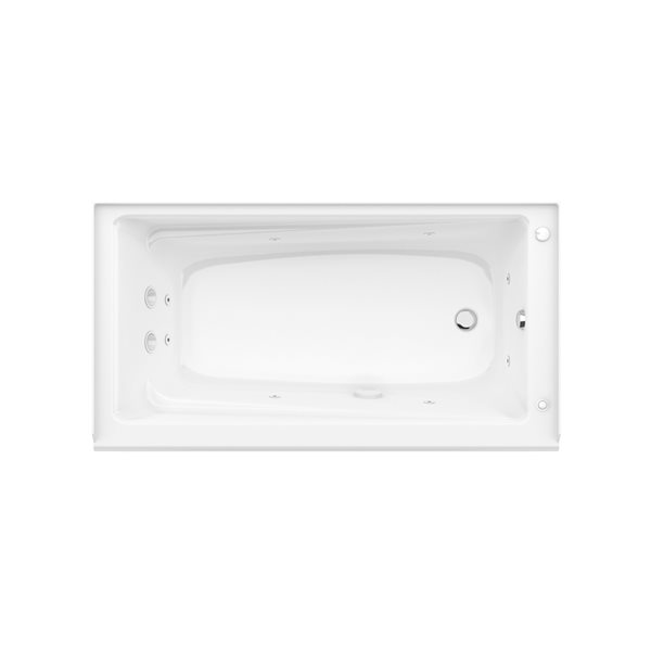 MAAX New Town 30 x 60-in White Acrylic Rectangular Right-Hand Drain Alcove Whirlpool Tub