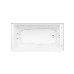 MAAX New Town 30-in W x 60-in L White Acrylic Rectangular Right-Hand Drain Alcove Whirlpool Tub