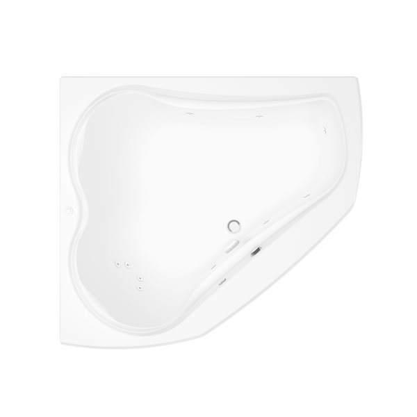 MAAX Cocoon 54 x 60-in White Acrylic Corner Front Center Drain Drop-In  Whirlpool Tub