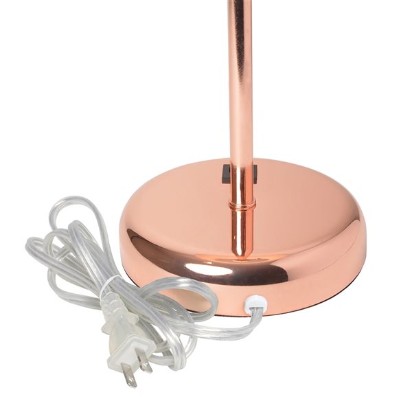 LimeLights Standard Rose Gold Lamp Set with White Shades - Set of 2