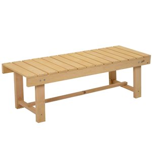Outsunny 43.25-in W x 13.75-in H Brown Wooden Bench