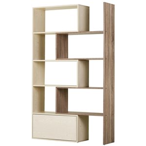 HomCom Light Oak Composite 5-Shelf Standard Bookcase