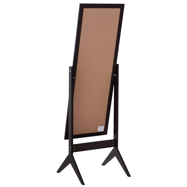 Miroir sur pied rectangulaire HomCom café poli de 15,8 po x 18 po