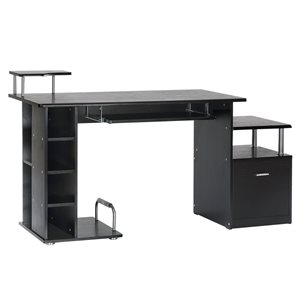 HomCom 59.84-in Black Modern/Contemporary Computer Desk