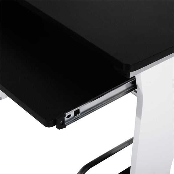 HomCom 39.37-in Black and White Modern/Contemporary Computer Desk