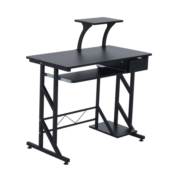 HOMCOM 35.43-in Black Modern/Contemporary Computer Desk