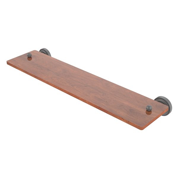 Allied Brass Dottingham Matte Grey 1Tier Wall Mount Wood Bathroom